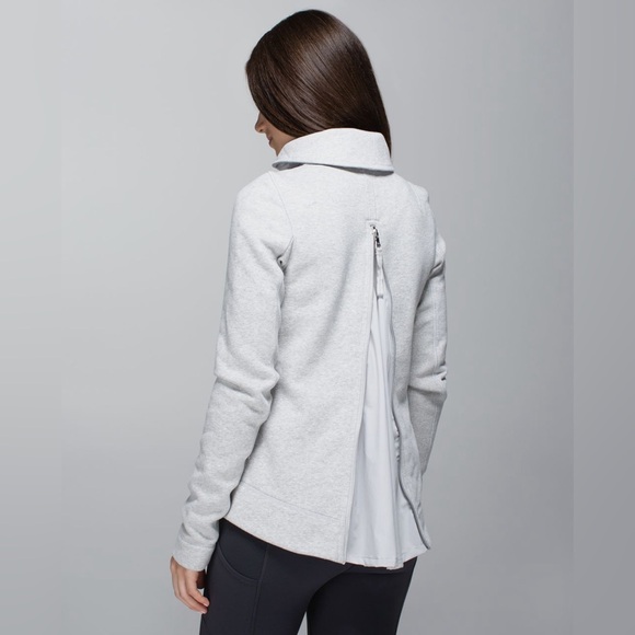 Lululemon En Route Jacket Heathered Light Grey Size 4 - Picture 3 of 16